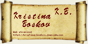 Kristina Boškov vizit kartica